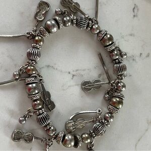 Silver tone  Charm Bracelet with Musical Accents